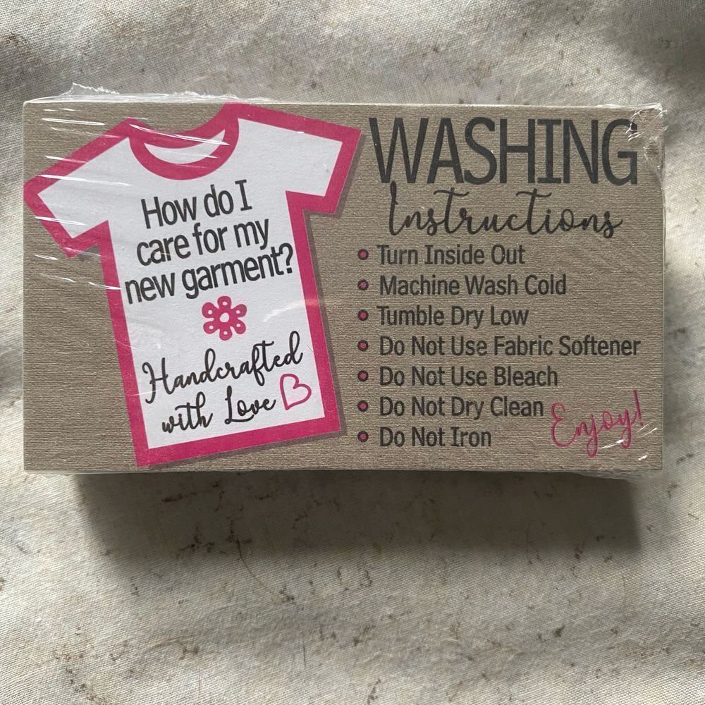Line Star Art -Washing Instructions - Business Cards - 3.5" x 2" Standard Busine